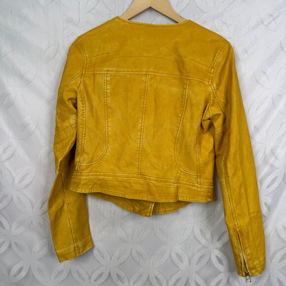 Members Only Washed Vegan Leather Moto Jacket Size S NWT - Picture 7 of 12